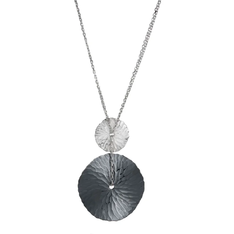 Secure clasp necklaces-Toby Pomeroy Eco Silver Hammered Discs Pendant Necklace