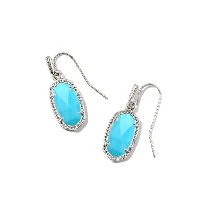 Vibrant enamel earrings-Kendra Scott | Lee Silver Earrings in Variegated Turquoise Magnesite