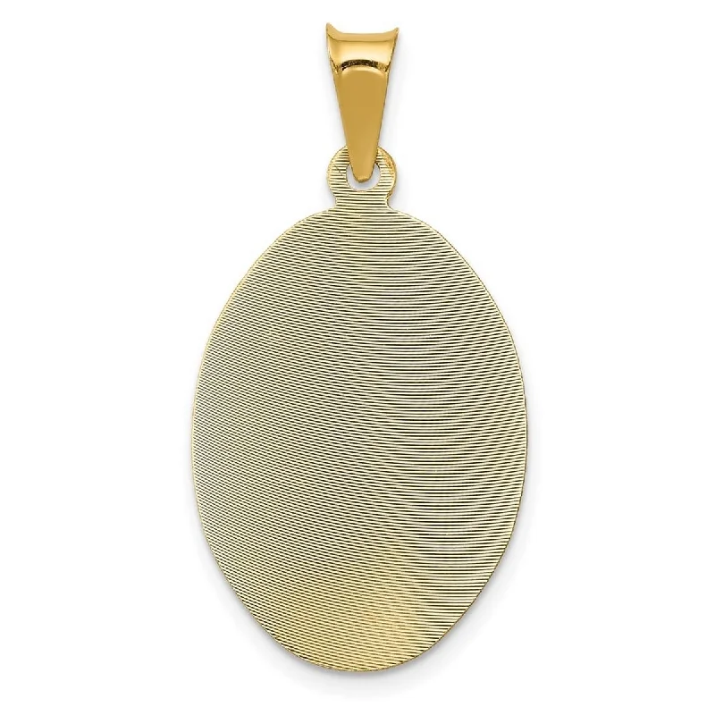 Lapis stone necklaces-Curata 14k Yellow Gold 18" 34x18mm Oval Lady of Guadalupe Pendant Necklace