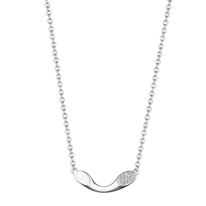 Woven knot necklaces-Judith Ripka Sterling Silver Gaia Small Bar Necklace with Diamonds