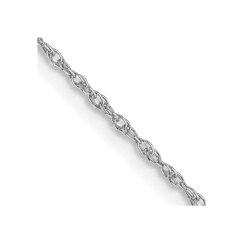 Tide pattern bangles-Curata 14k White Gold .8mm Polished Light Baby Rope Chain Bracelet