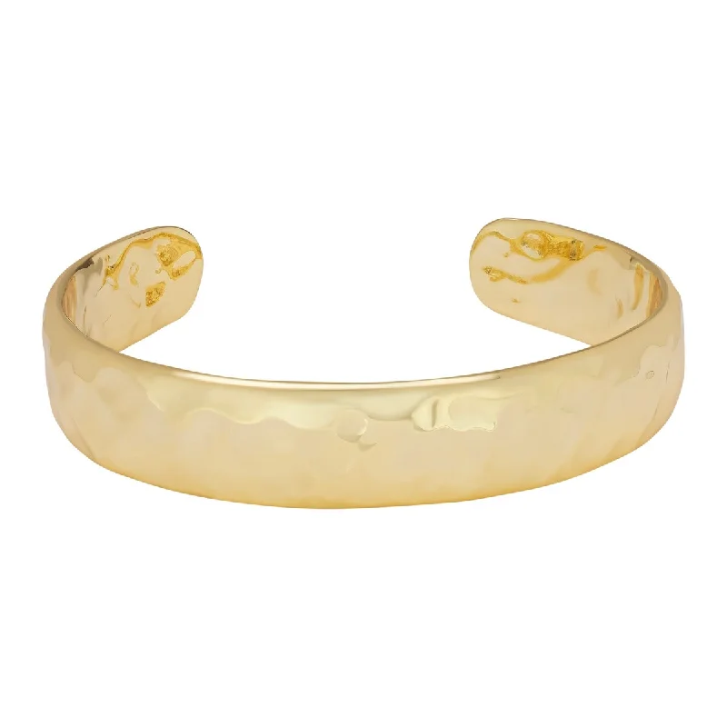 Ruby gem bangles-Victoria Townsend Yellow Gold Plated Smooth Textured Cuff Bracelet