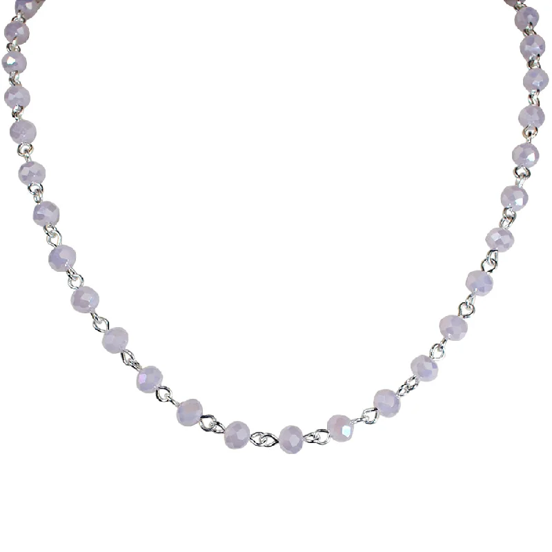 Thick chain necklaces-Mystic Crystal 30" Necklace (Sterling Silvertone/Opal Pink)