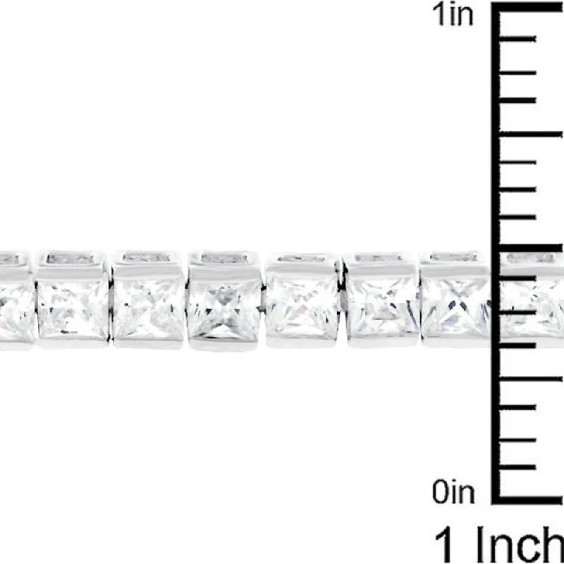 Pure crystal bangles-Clear Cubic Zirconia Tennis Bracelet Trendy Women's Jewelry Piece - 7.25 Inch