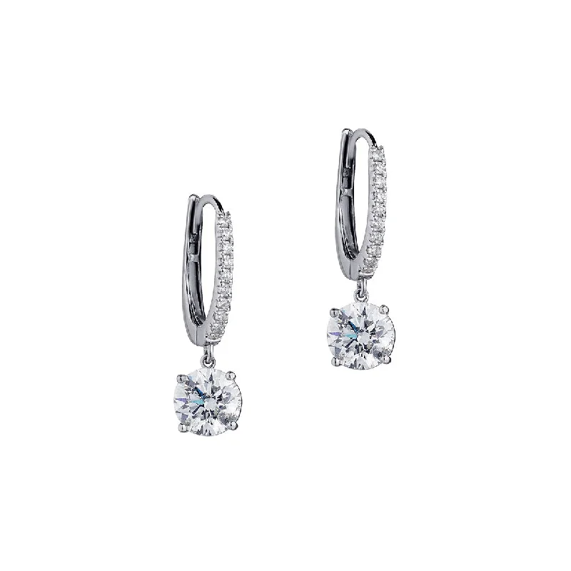 Subtle drop earrings-ROUND DIAMOND DROP EARRINGS