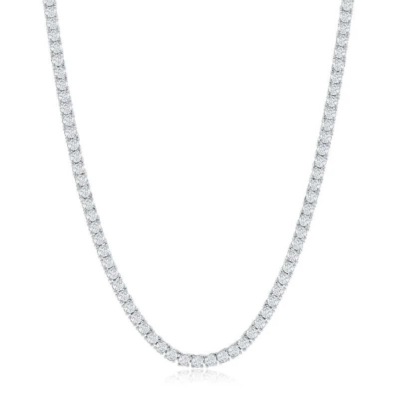 Morganite necklaces-Kaylee 18k White Gold Plated Necklace with Simulated Diamond Crystal