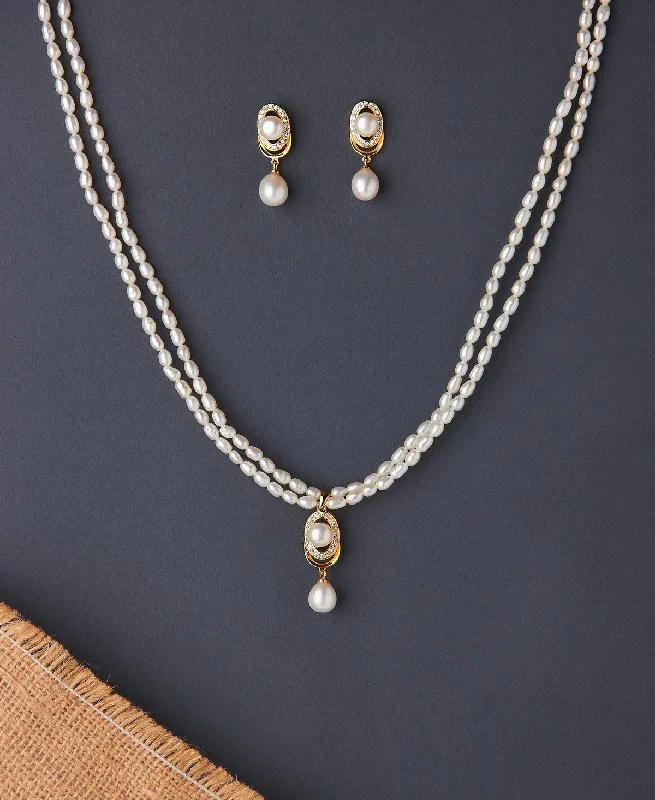 Woven knot necklaces-Elegant Real Pearl Necklace Set