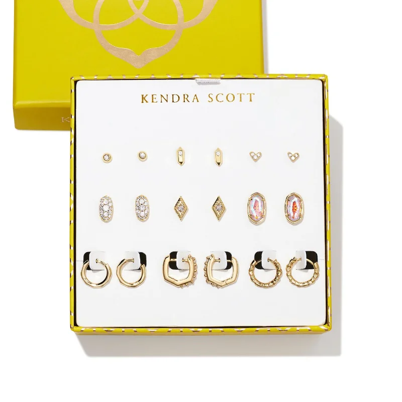 Patina brass earrings-Kendra Scott | Earring Gift Set of 9 in Gold