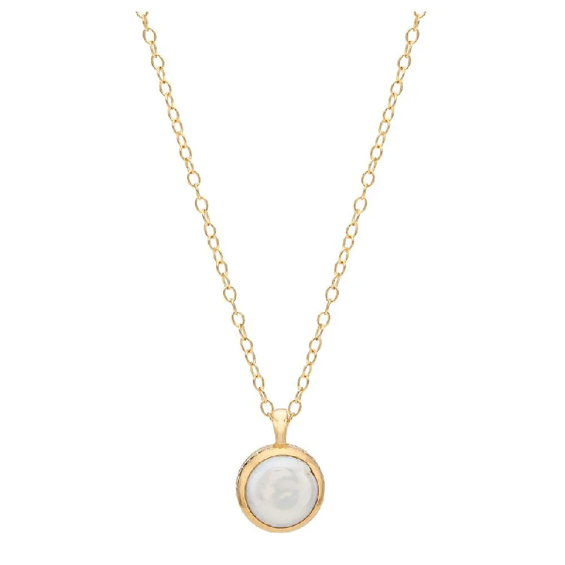 Tribal medallion necklaces-Anna Beck Pearl and Twisted Small Coin Pearl Pendant Necklace