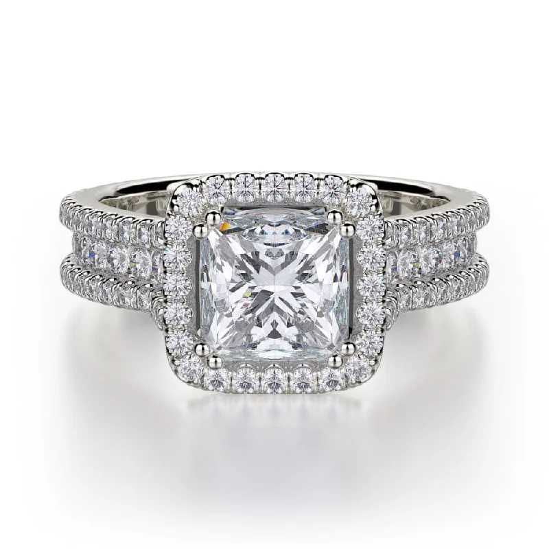 Subtle accent engagement rings-Princess R466-2