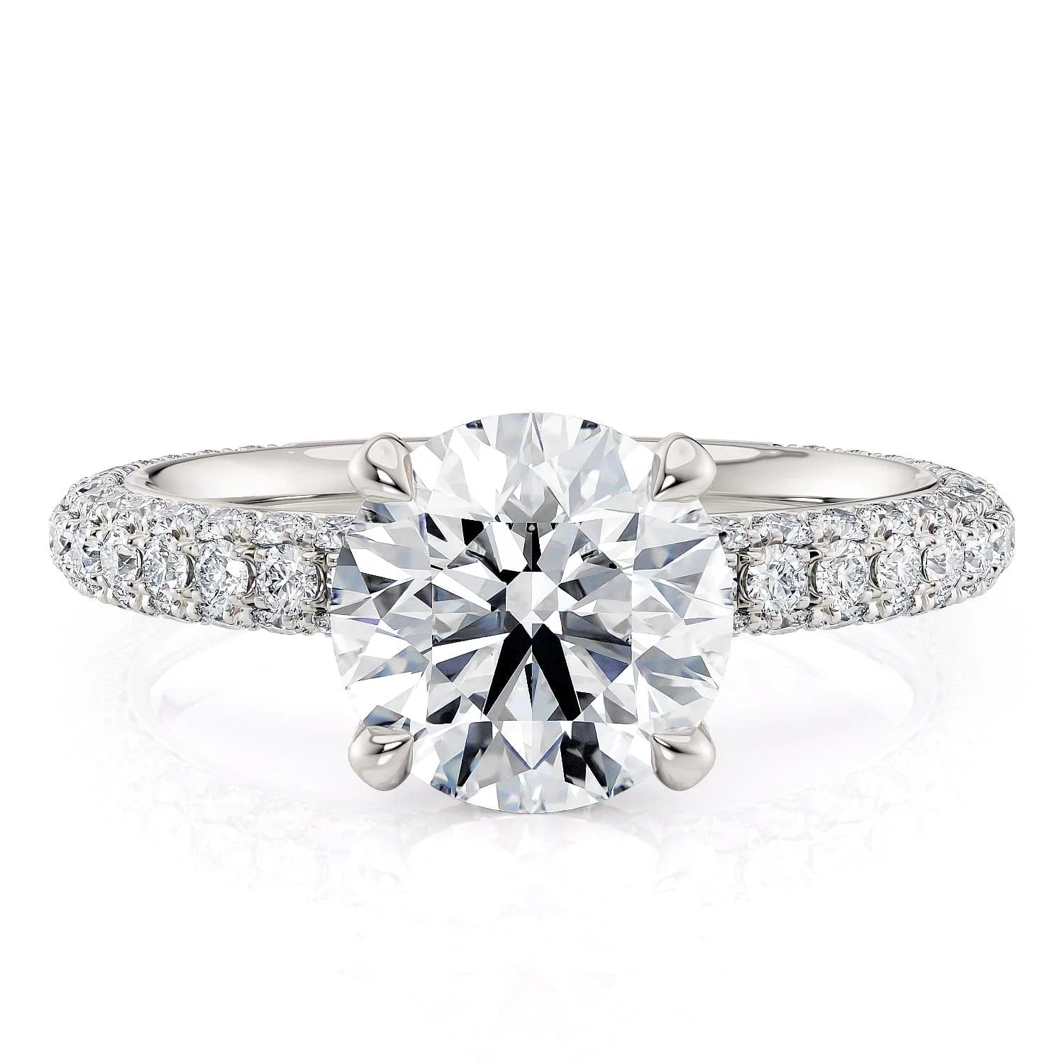 Sleek form engagement rings-Crown R787-2