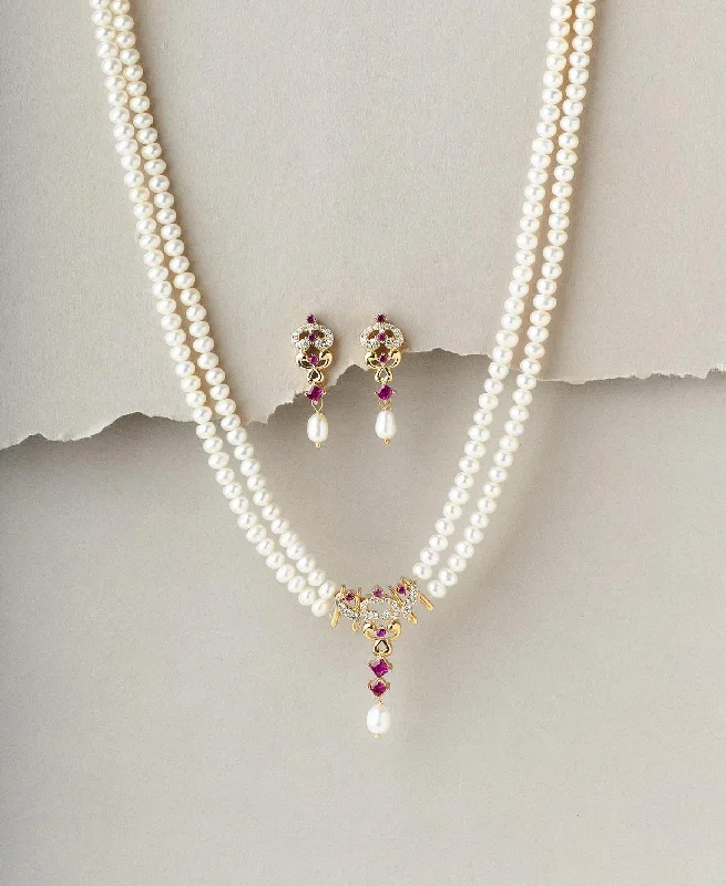 Woven knot necklaces-Exquisite Pearl Necklace Set