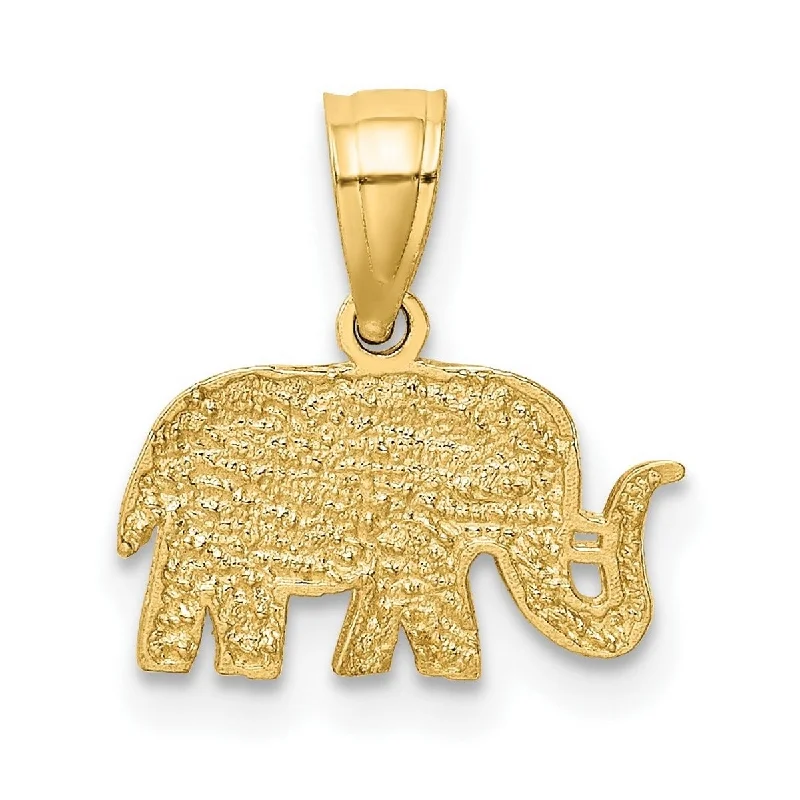 Spinel necklaces-Curata 14k Yellow Gold 18" 13x8mm Small Polished Elephant Pendant Necklace Necklace