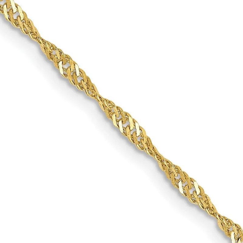 Gem link bangles-Curata 10k Yellow Gold Solid Polished Lobster Claw Closure 1.7mm Singapore Chain Bracelet - 8 Inch - Lobster Claw