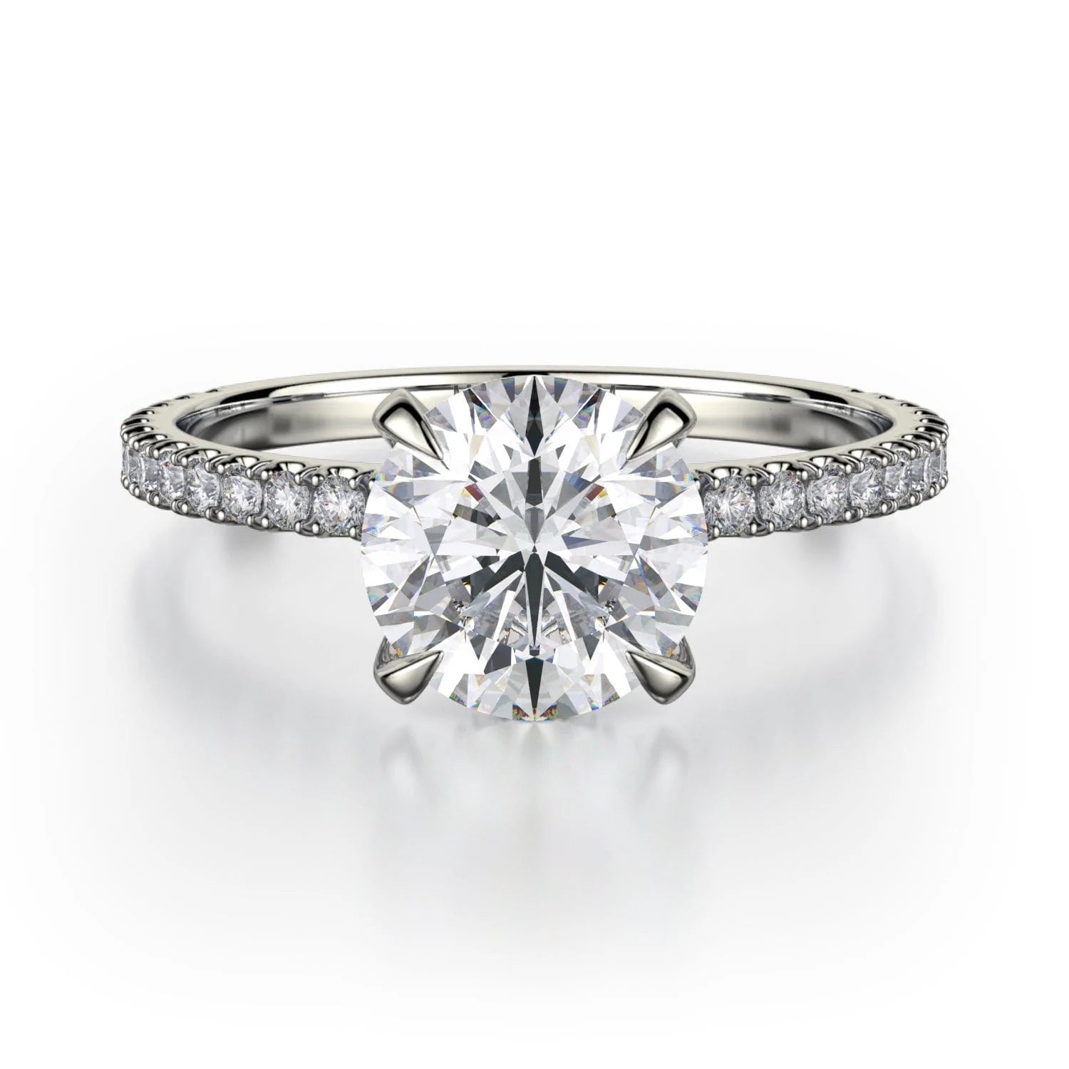 Light wood engagement rings-CROWN R706-1.5 Brilliant Round Solitaire