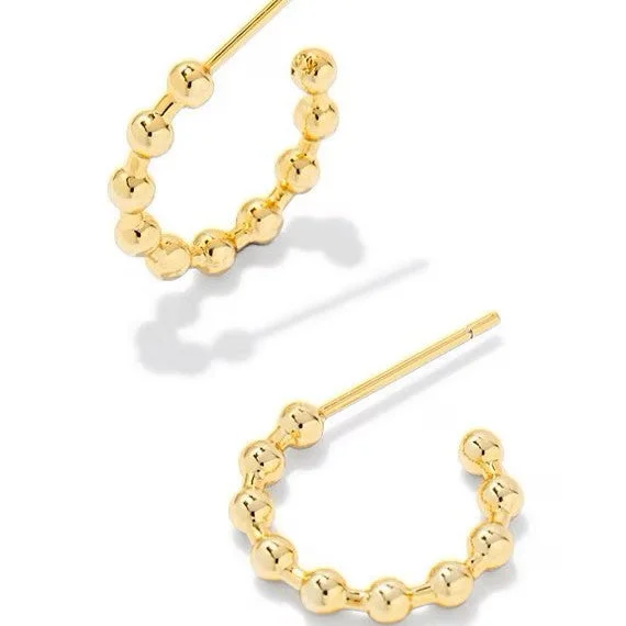 Sleek art earrings-Kendra Scott | Oliver Gold Huggie Earrings