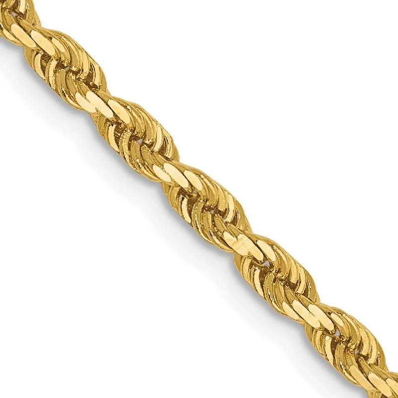 Tiny dot bangles-Curata 14k Yellow Gold Lobster Claw Closure Valu plus 3.0mm Sparkle Cut Chain Bracelet 7 Inch