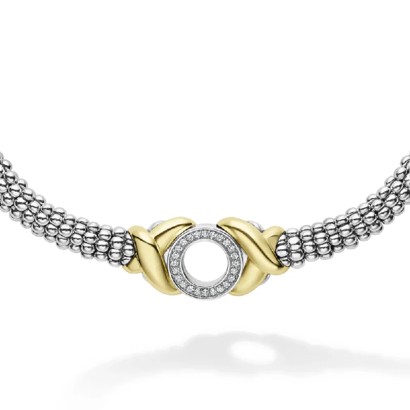 Cosmic charm necklaces-Lagos Embrace 18k Gold XO Diamond Necklace