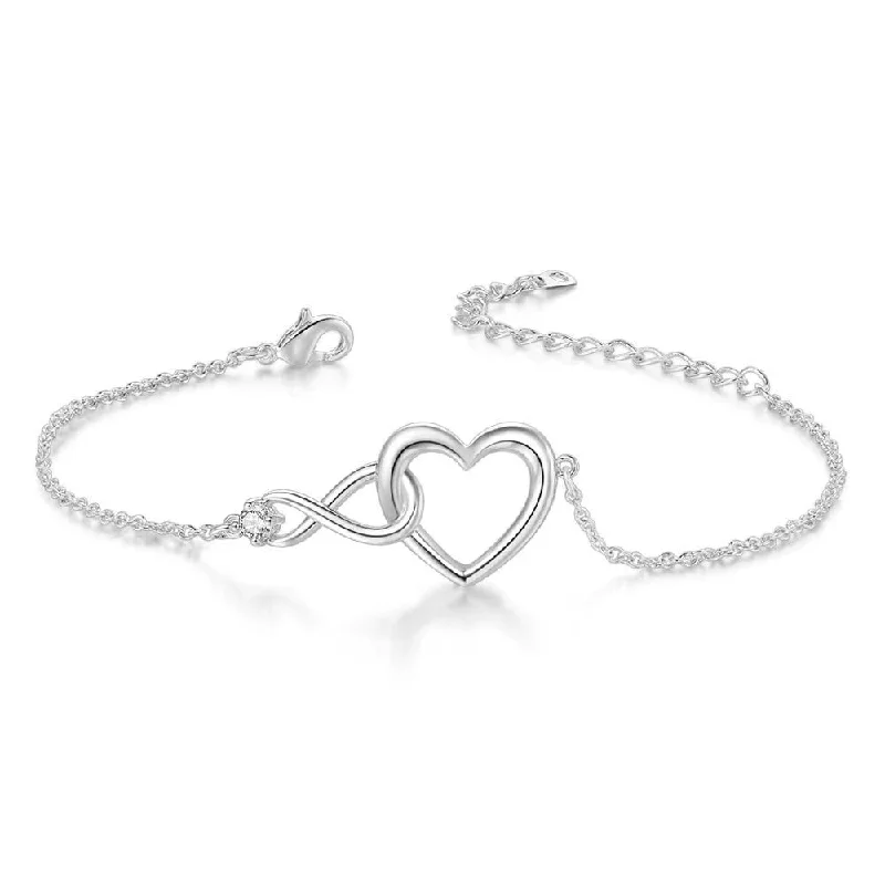 Bold geometric bangles-Donatello Gian Infinity Heart Cubic Zirconia Bracelet