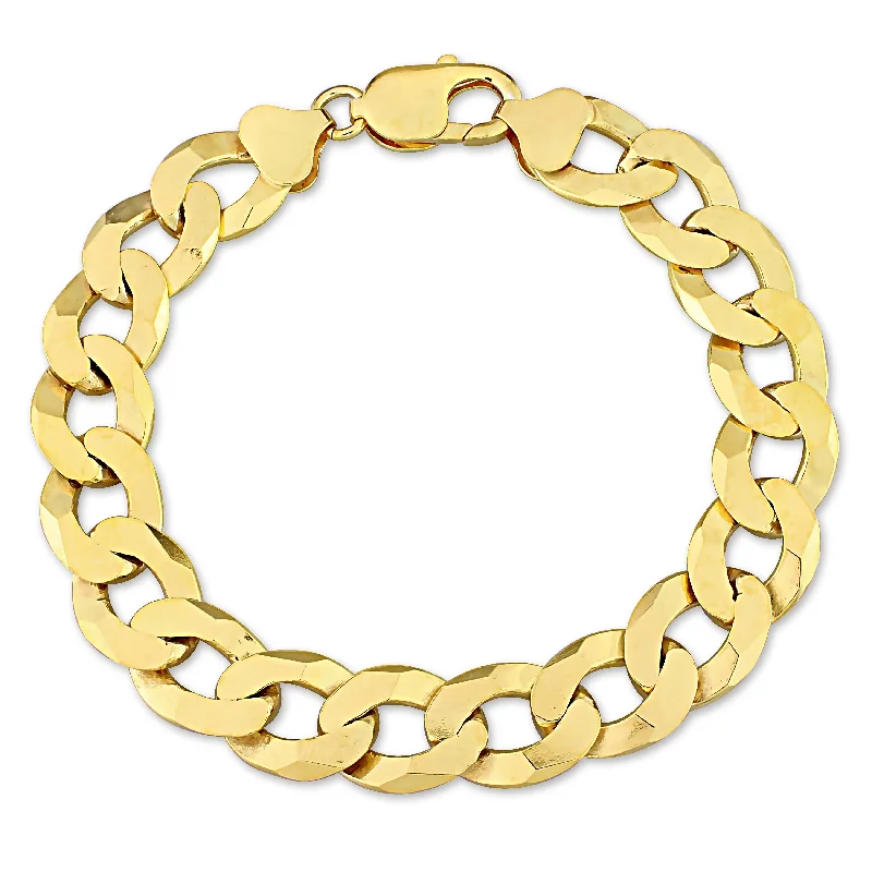 Chunky stone bangles-Miadora 18kt Yellow Gold Plated Sterling Silver Curb Chain Men's Bracelet