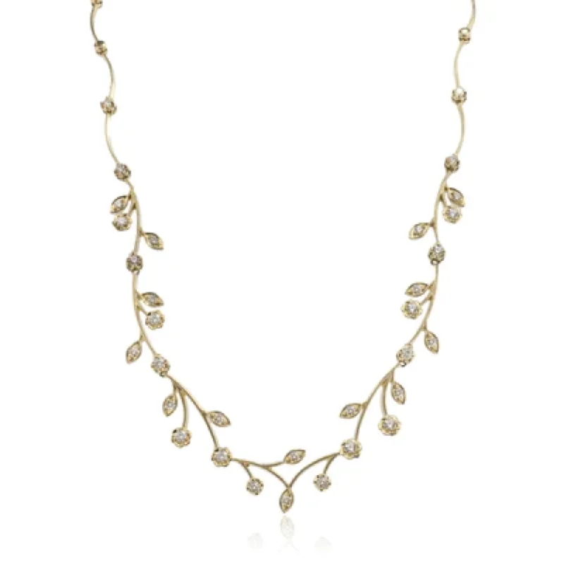 Worn style necklaces-Simon G. 14k Gold Magnificent Garden Necklace with Diamonds