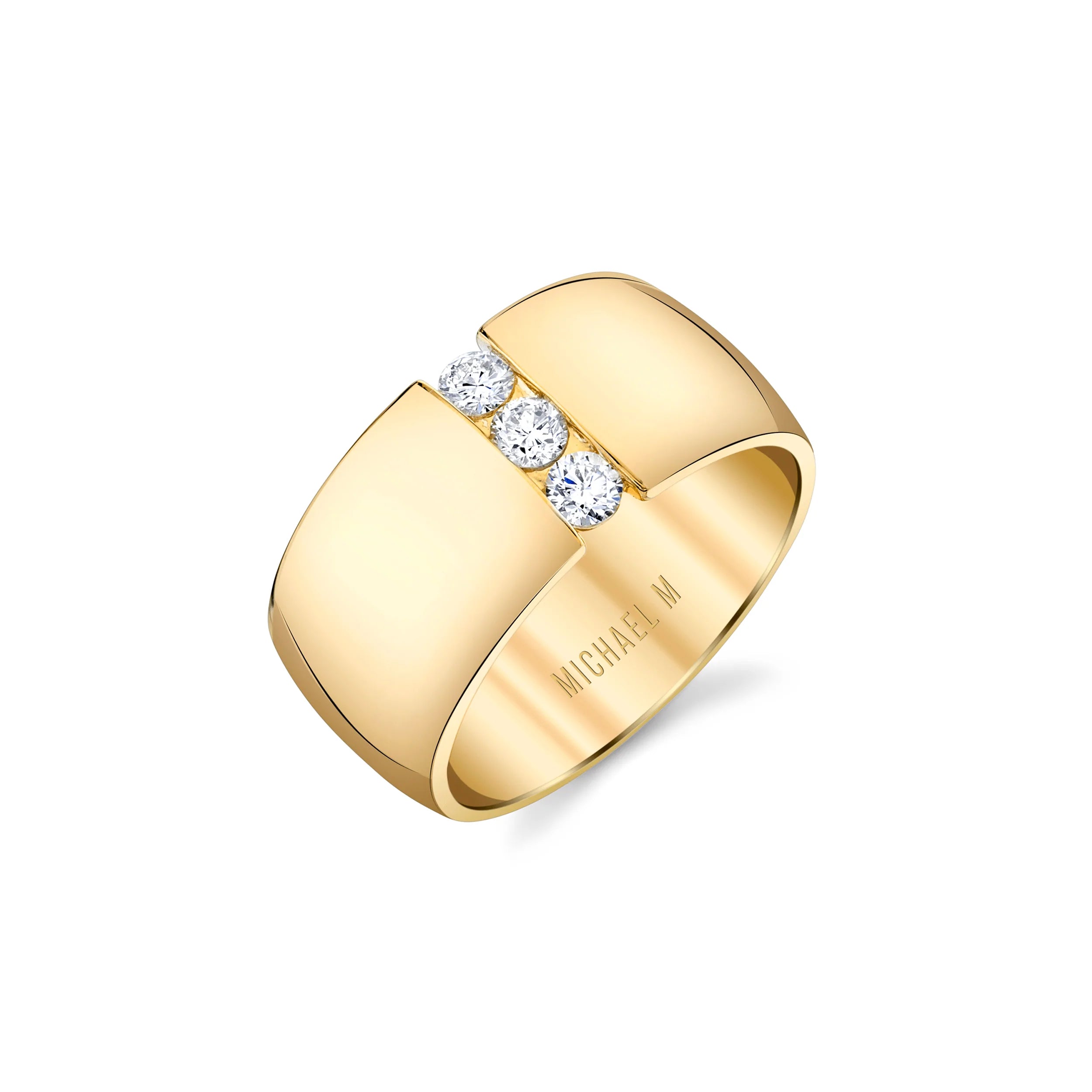 Eternity band engagement rings-Orb Split Cigar Ring