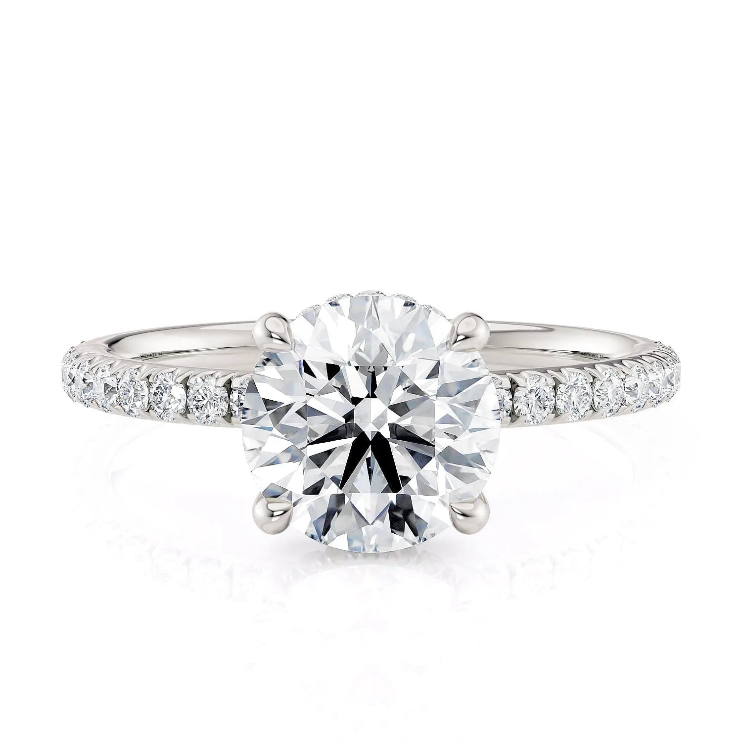 Fox motif engagement rings-Crown R788-1.5