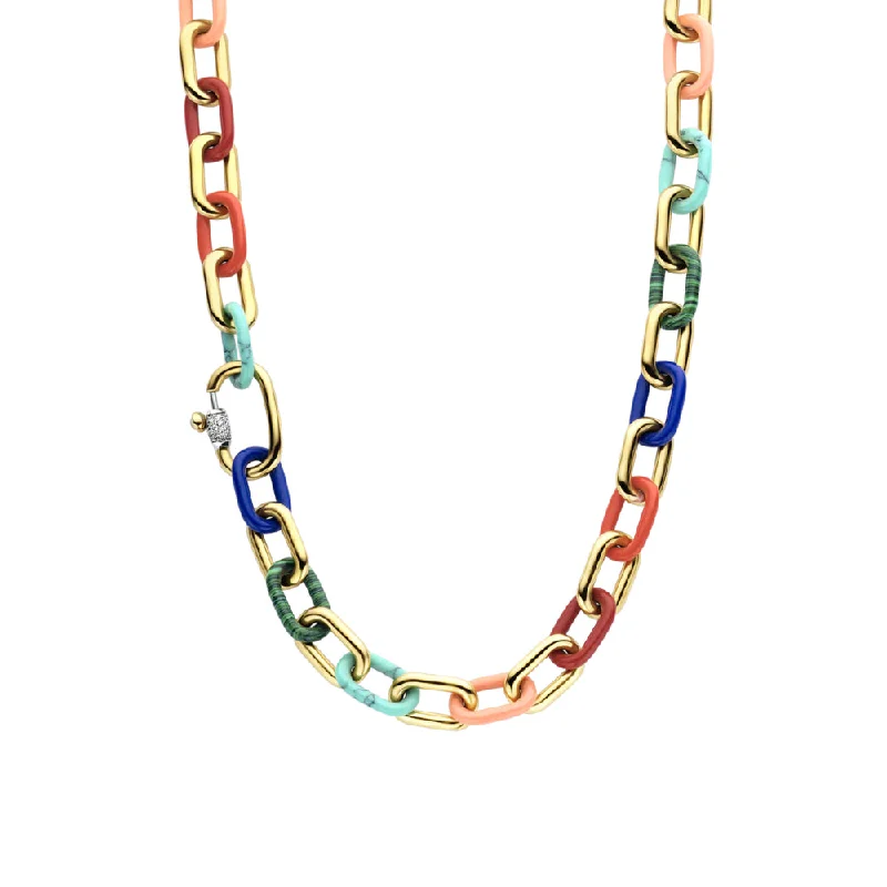 Thick chain necklaces-Ti Sento Multi-Color Chain Necklace