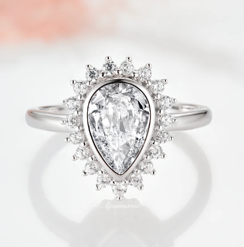 Open frame engagement rings-Anna Simulated Diamond (cz) Ring- 925 Sterling Silver