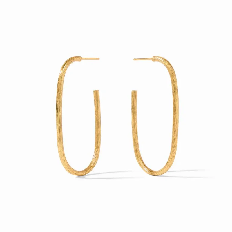 Solid cuff earrings-Julie Vos | Ivy Large Hoop Earrings in Gold