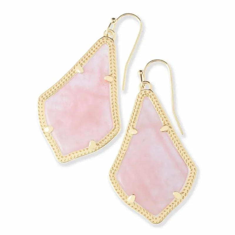 Square stud earrings-Kendra Scott | Alex Gold Drop Earrings in Rose Quartz