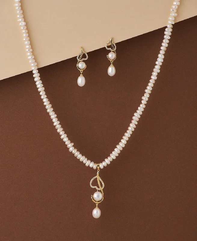 Retro photo necklaces-Elegant Real Pearl Necklace Set