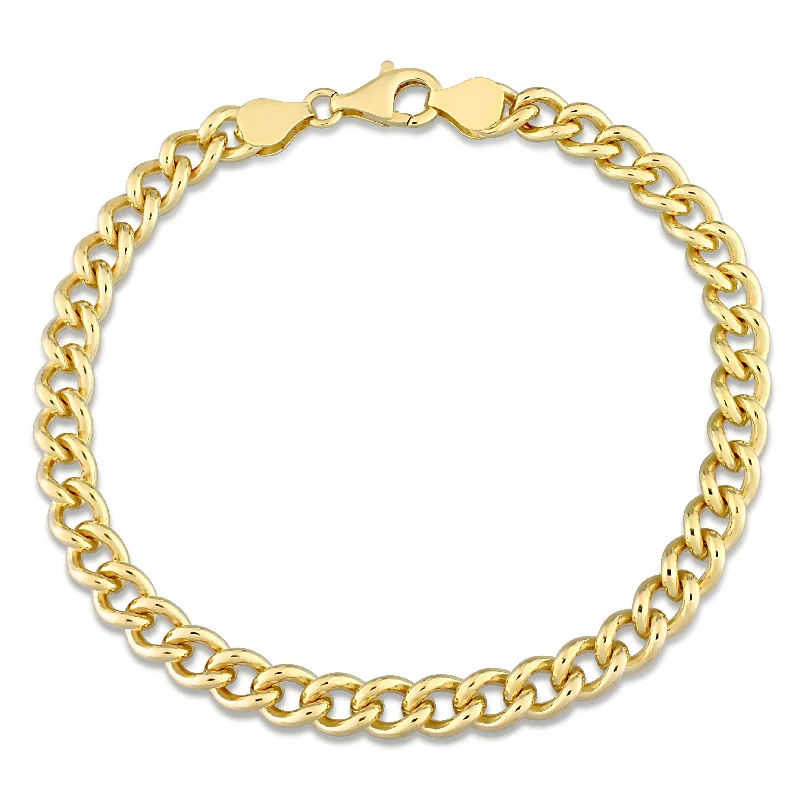 Reed weave bangles-Miadora 18kt Yellow Gold Plated Sterling Silver Curb Chain Men's Bracelet