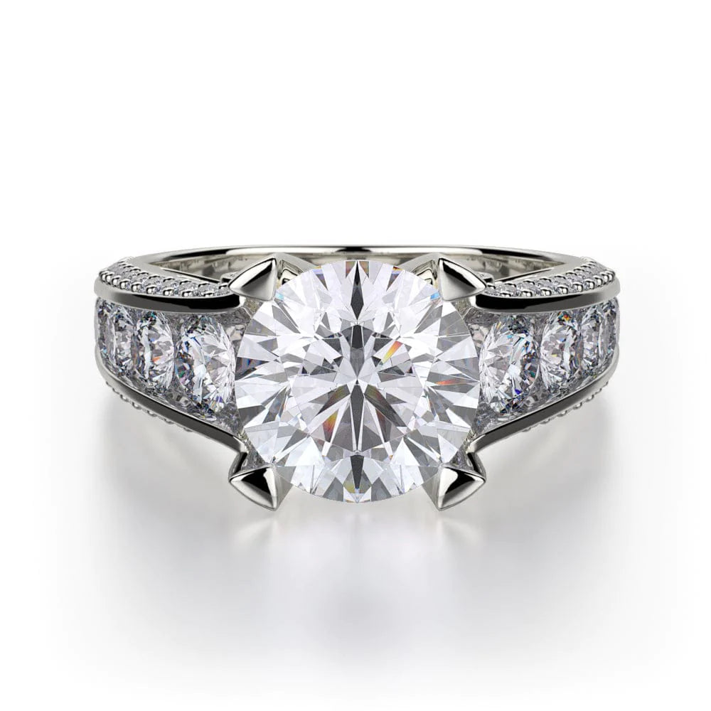 Heart diamond engagement rings-Strada R388-2