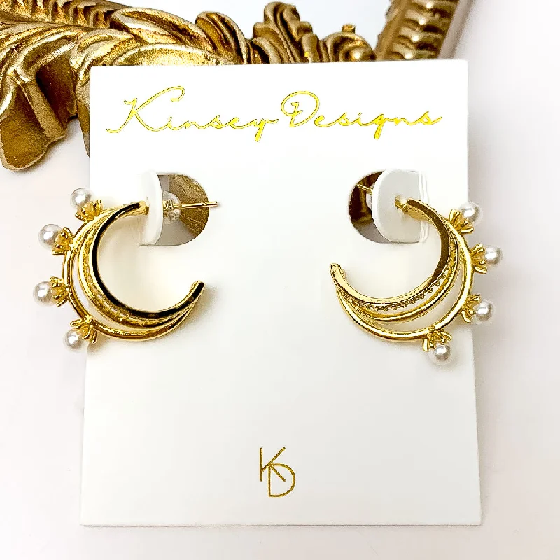 Polished gold earrings-Kinsey Designs | Hattie Pearl Earrings