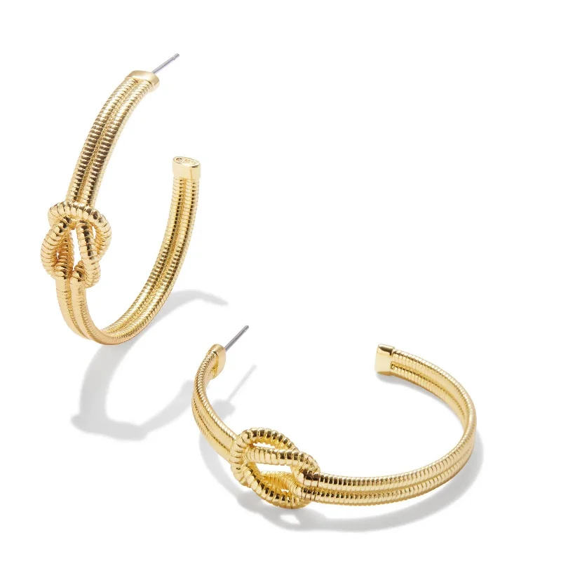 Cool wood earrings-Kendra Scott | Annie Hoop Earrings in Gold