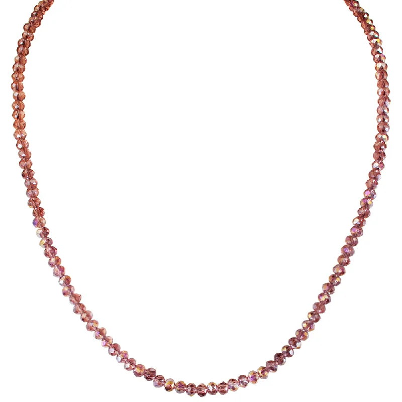 Crystal-twisted necklaces-Shimmer Bead 18" Necklace (Sterling Silvertone/Purple)