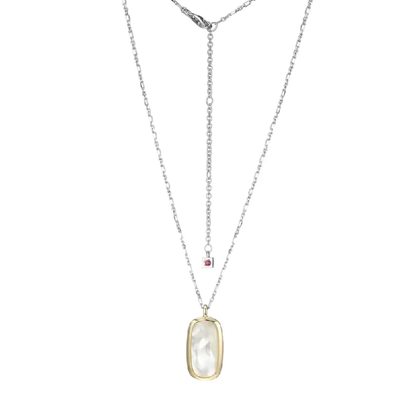 Round pendant necklaces-Elle "Allure" Mother of Pearl Pendant Necklace