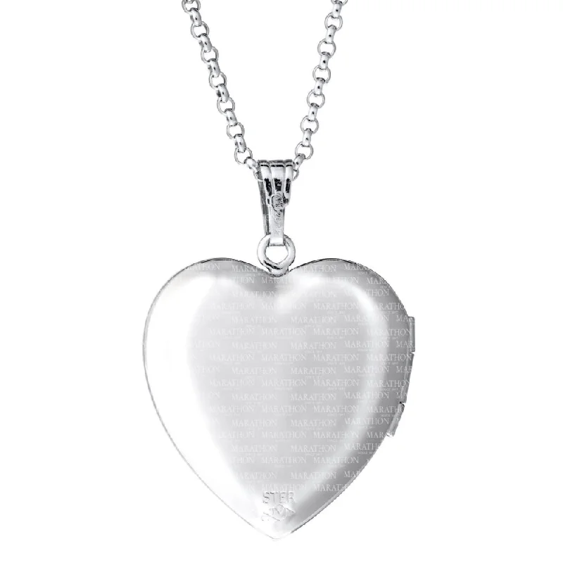 Oval shape necklaces-Sterling Silver Heart Locket Necklace