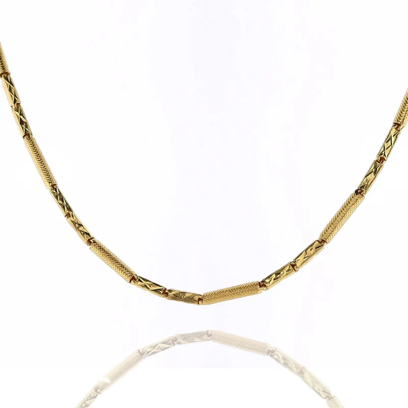 Raised bar necklaces-Estate 22k Yellow Gold Alternating Rectangular Bars Necklace