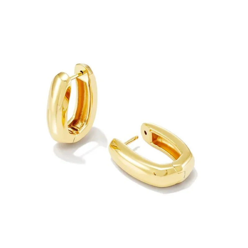 Art deco earrings-Kendra Scott | Ellen Wide Huggie Earrings in 18k Gold Vermeil