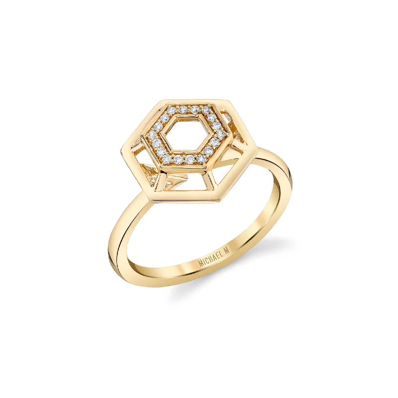 Marquise cut engagement rings-Hex Truss Cocktail Ring