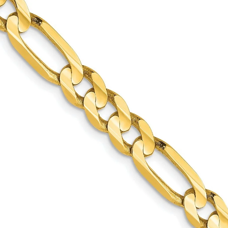 Open frame bangles-Curata 10k Lobster Claw Closure 5.25mm Concave Figaro Chain Bracelet