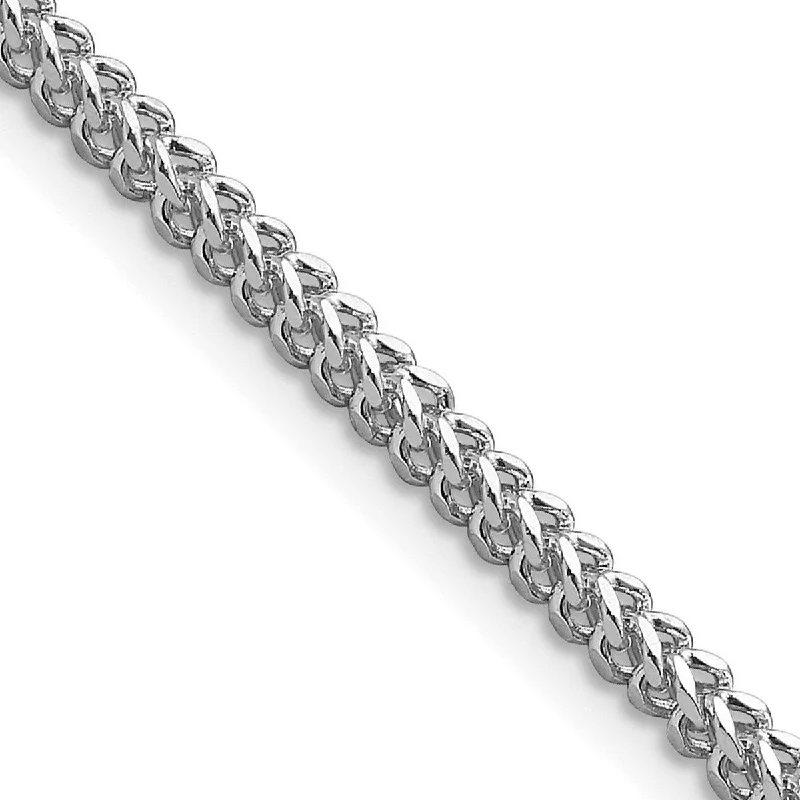 Wide cuff bangles-Curata 14k White Gold 2.3mm Franco Chain Bracelet