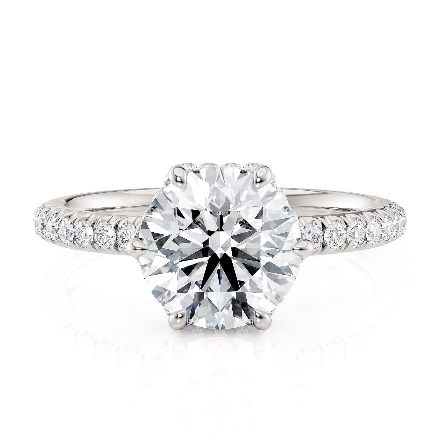 Pinch band engagement rings-Crown R789-2