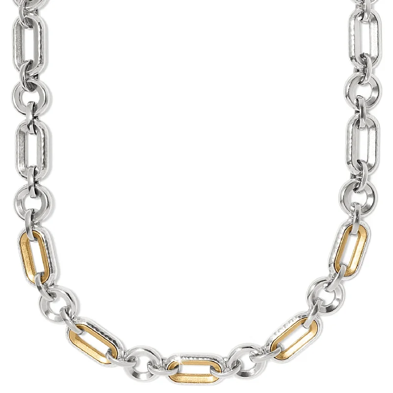 Twist clasp necklaces-Brighton Medici Link Two Tone Necklace