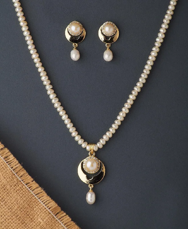 Java style necklaces-Elegant Real Pearl Necklace Set