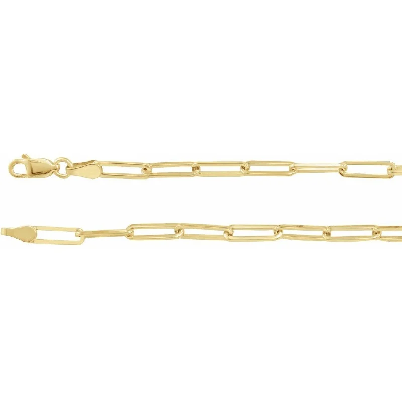 Whimsical bangles-Curata 14k Yellow Gold 7 Inch Polished Flat Cable Chain Bracelet With Lobster Clasp