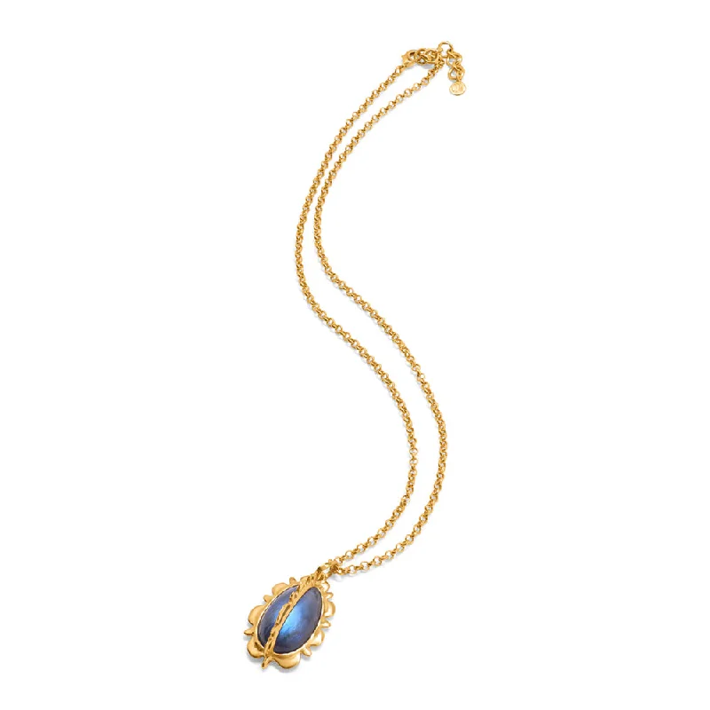 Dual birthstone necklaces-Capucine De Wulf Bliss Necklace in Blue Labradorite