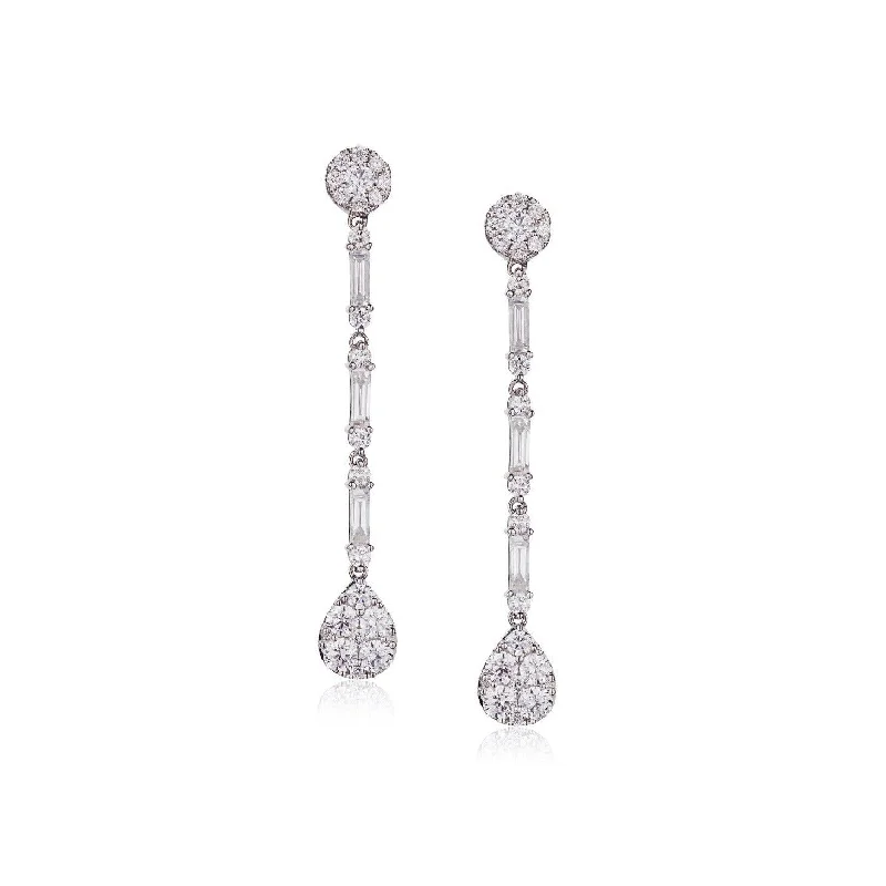 Fine bead earrings-DIAMOND DROP EARRINGS